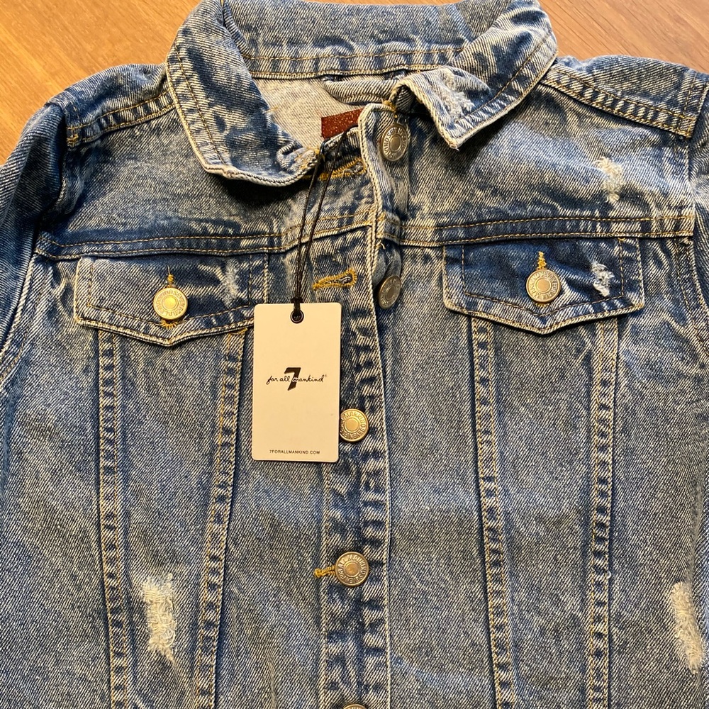 New w/tags 7 for all mankind denim jacket size L - Picture 2 of 3